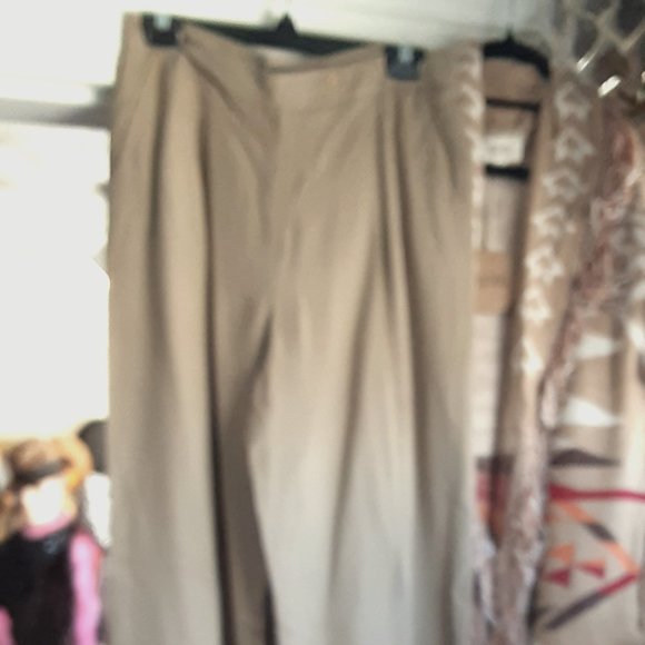 GIORGIO ARMANI KAIKI TAUPE MAN TAILORED PANTS WOMAN'S 29" WAIST SILK - Picture 1 of 6